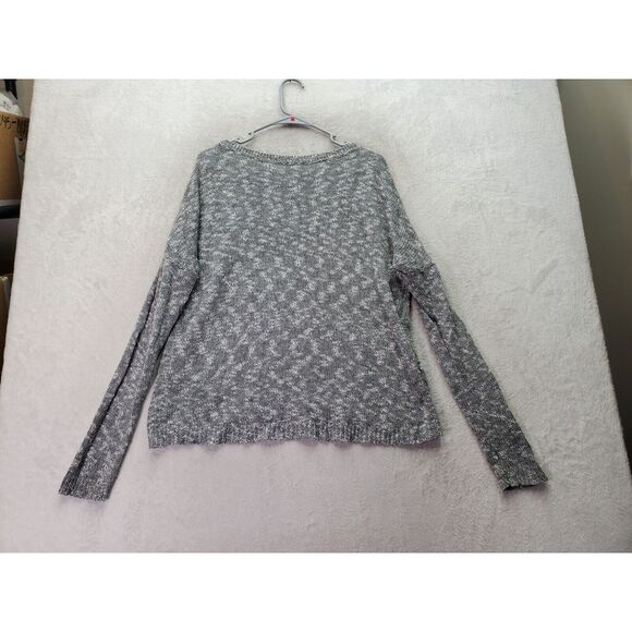 Express Wool Sweater Women's Medium Gray Knit Long Sleeve Shoulder Zip Pullover - Picture 2 of 8